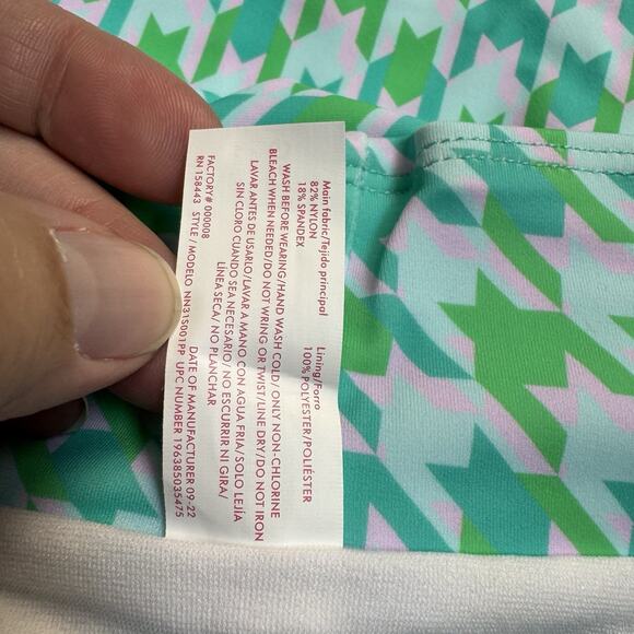 Ninety-Nine° High-Waist Cheeky Swim Bottoms Juniors Plus Size 2X Blue Green - Picture 5 of 7